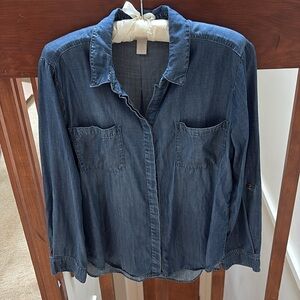Chico's Blue Button-Up Top